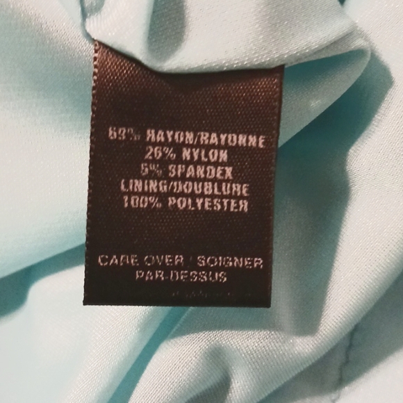 Cynthia Steffe Strapless Aqua Blue & Black Criss Cross Design Dress Size 6 (NWT) - Picture 5 of 5